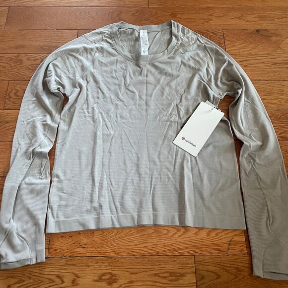 NWT Lululemon Swiftly Tech Long Sleeve Shirt 2.0 Waist Race DIEA Grey Beige - Picture 1 of 1